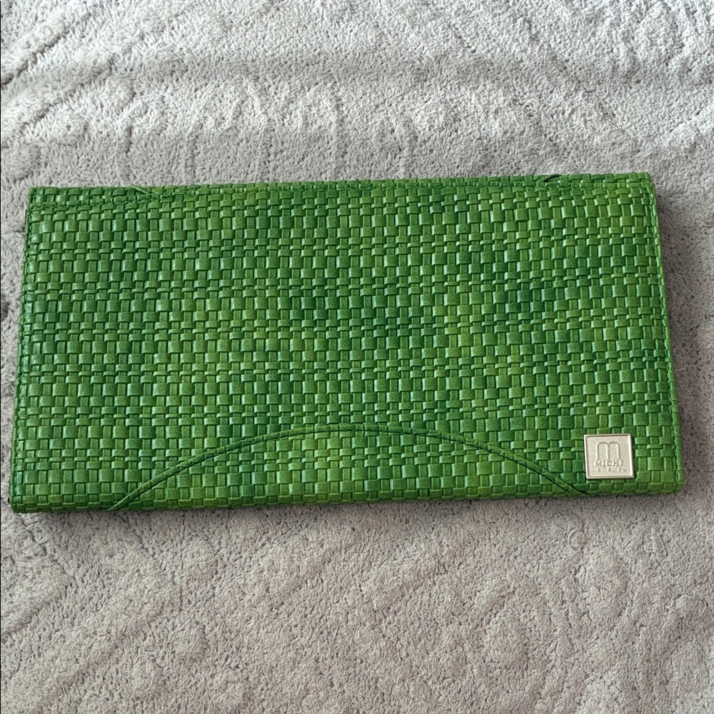 Miche Green Woven Clutch